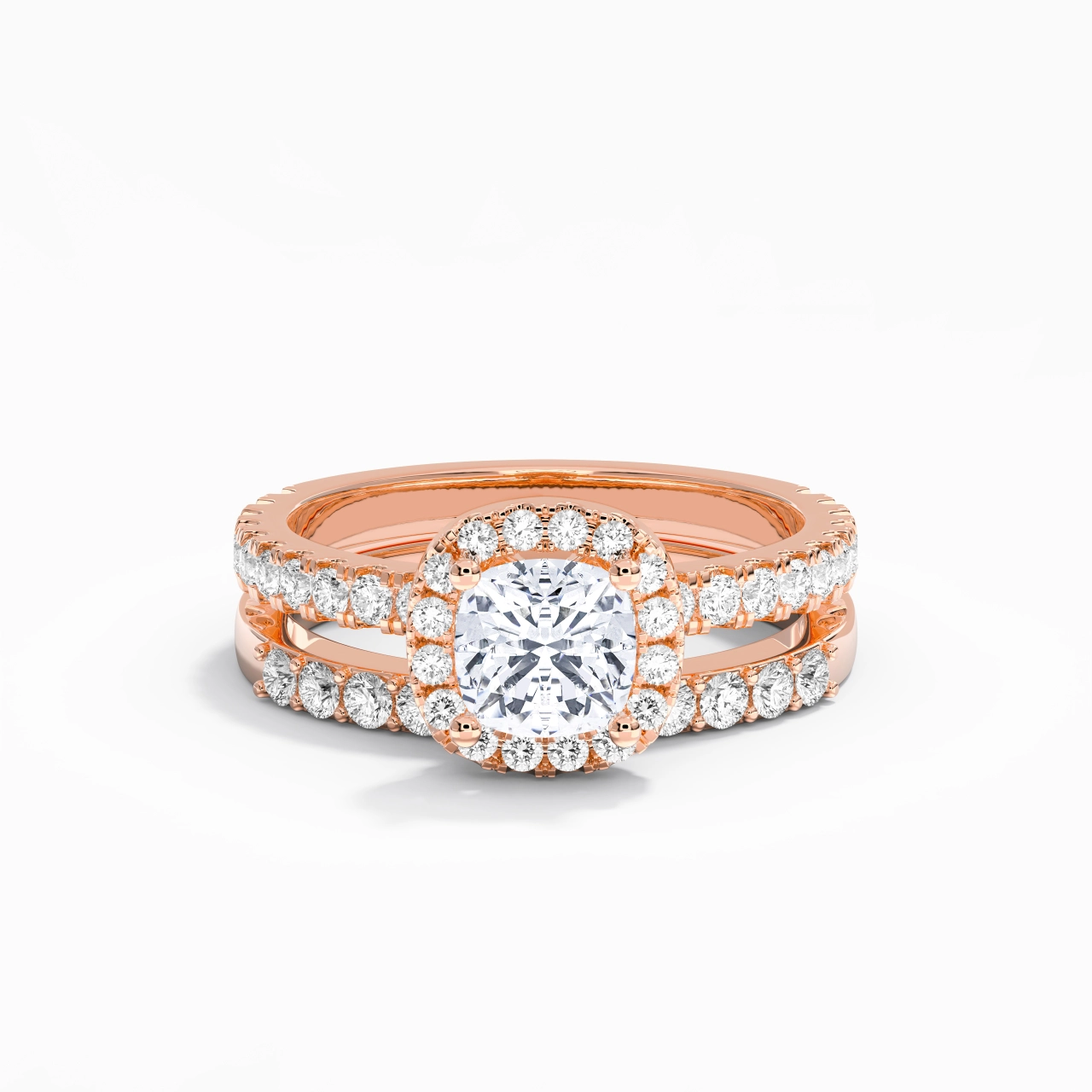 925 Sterling Silver Moissanite Wedding Ring Set
