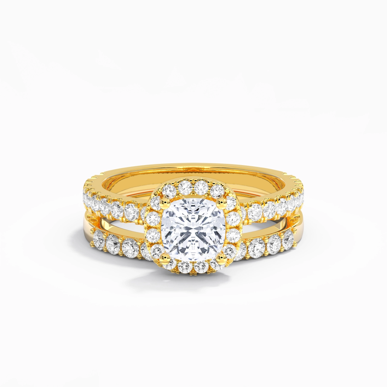 14K Gold Moissanite Wedding Ring Set