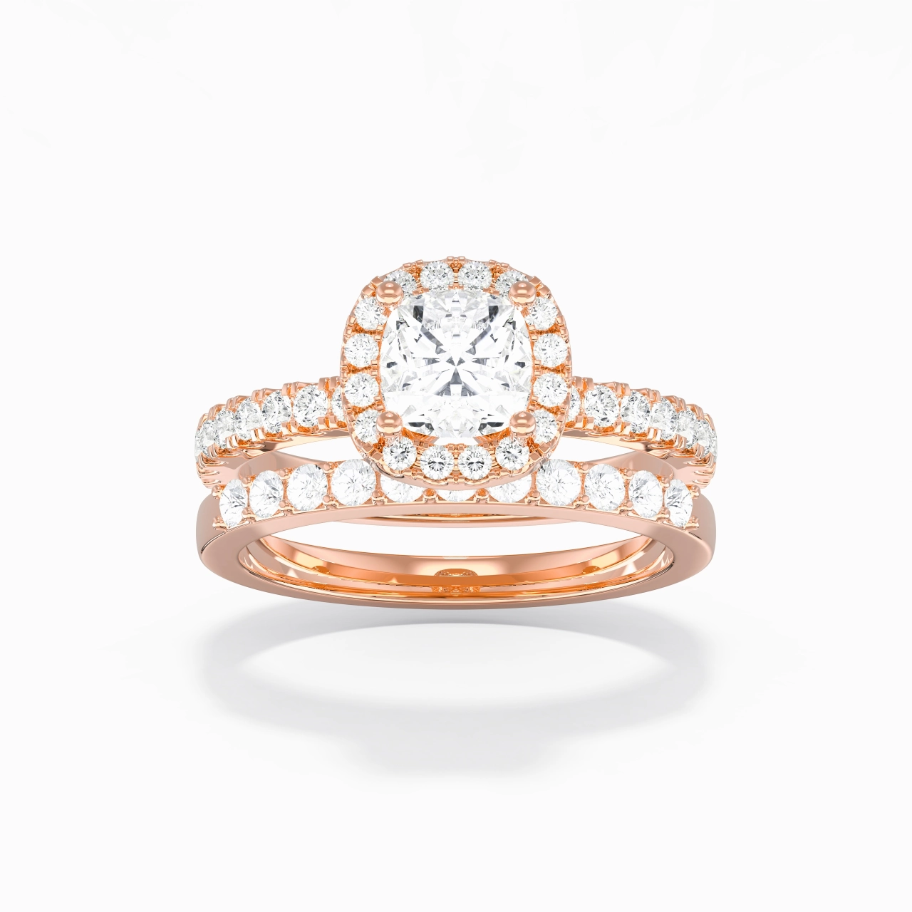 925 Sterling Silver Moissanite Wedding Ring Set