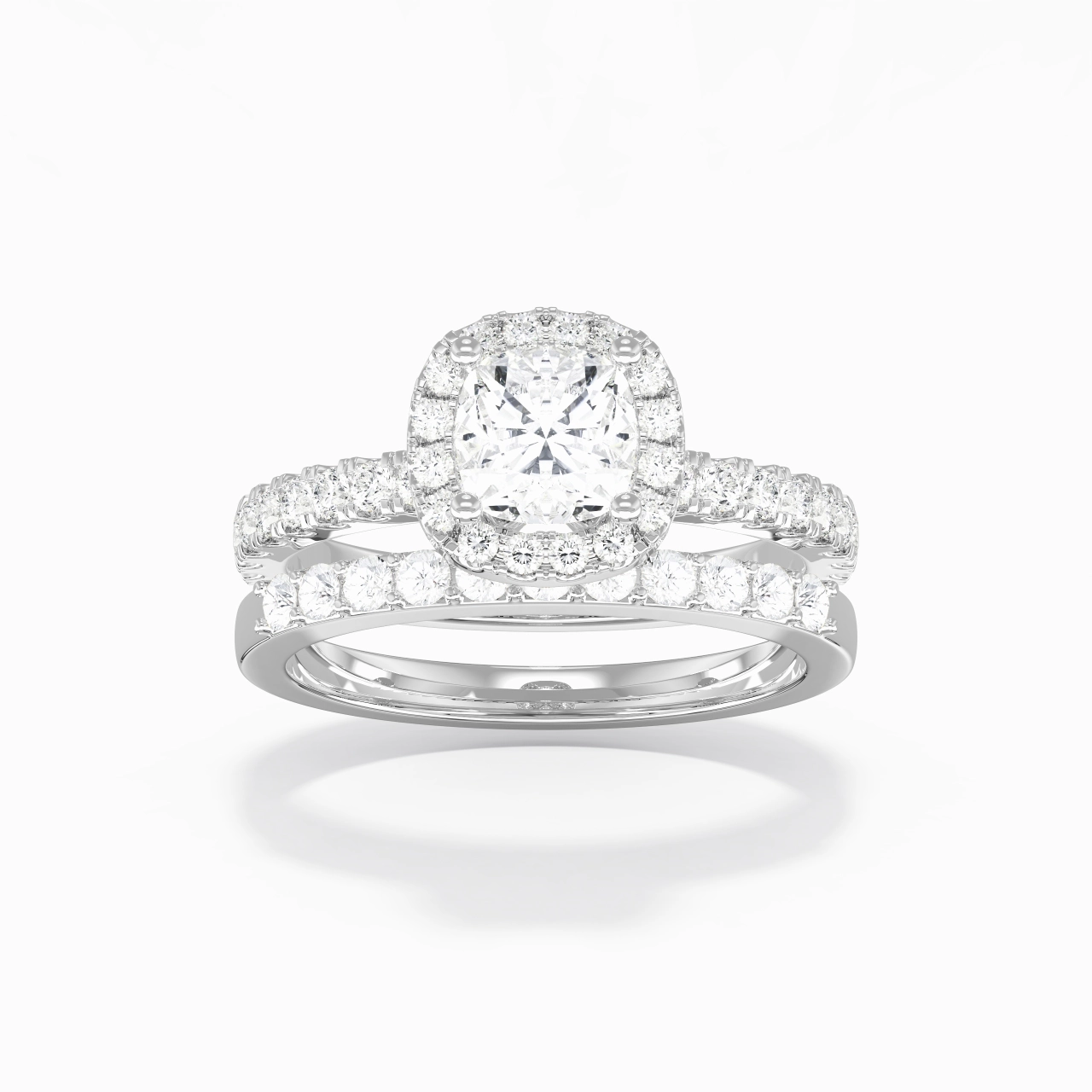 925 Sterling Silver Moissanite Wedding Ring Set