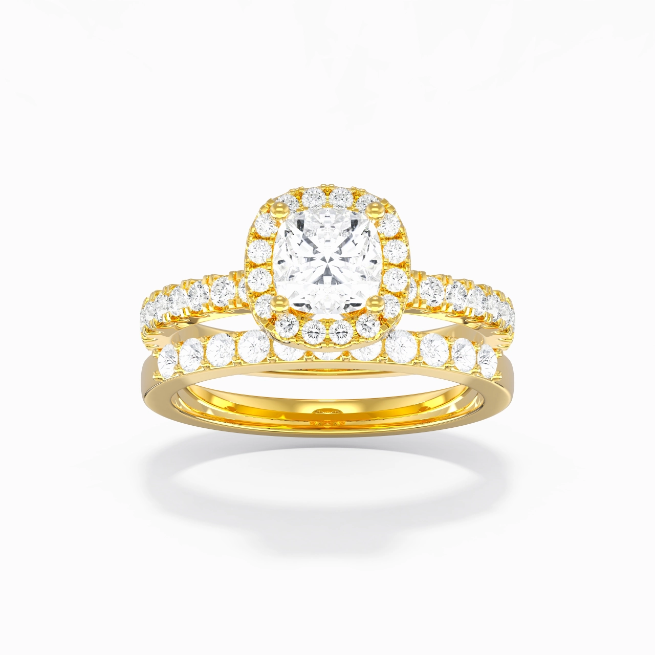 14K Gold Moissanite Wedding Ring Set