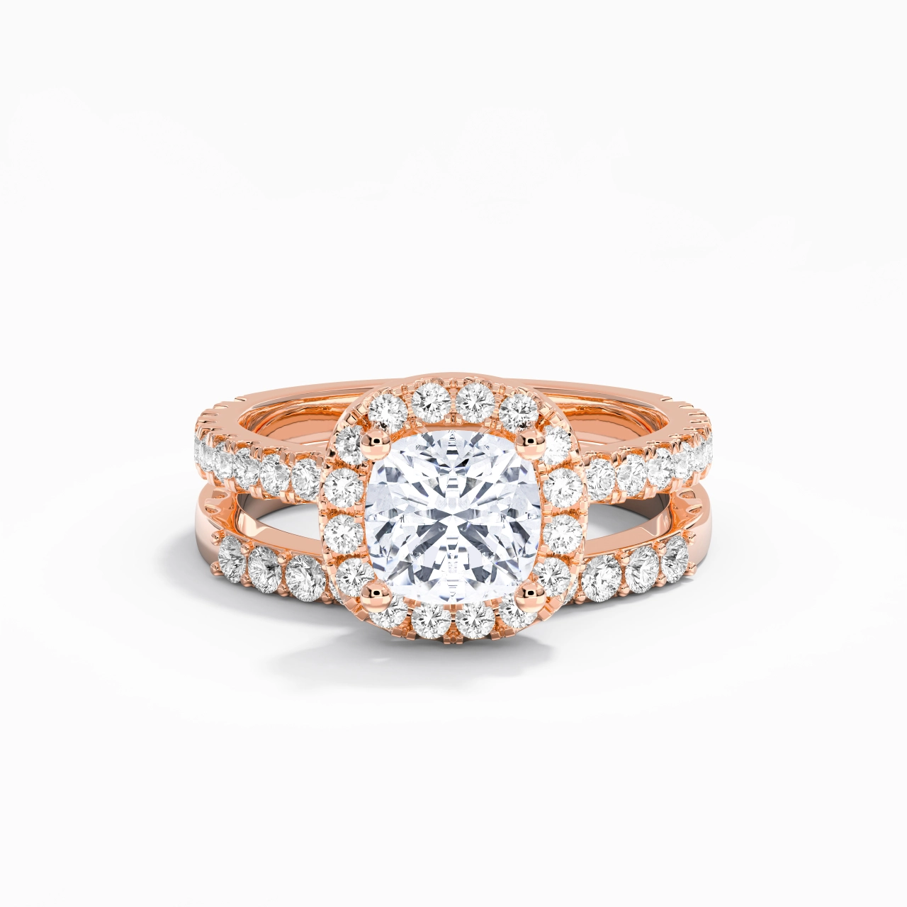 925 Sterling Silver Moissanite Wedding Ring Set