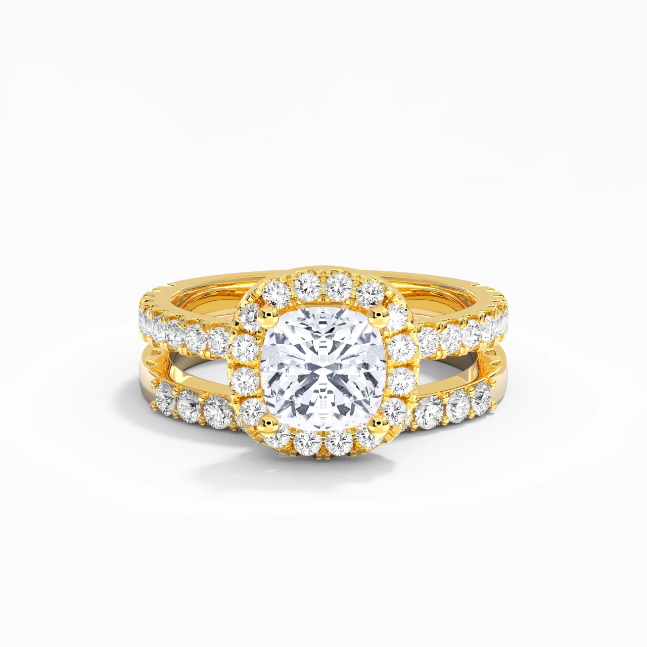 925 Sterling Silver Moissanite Wedding Ring Set