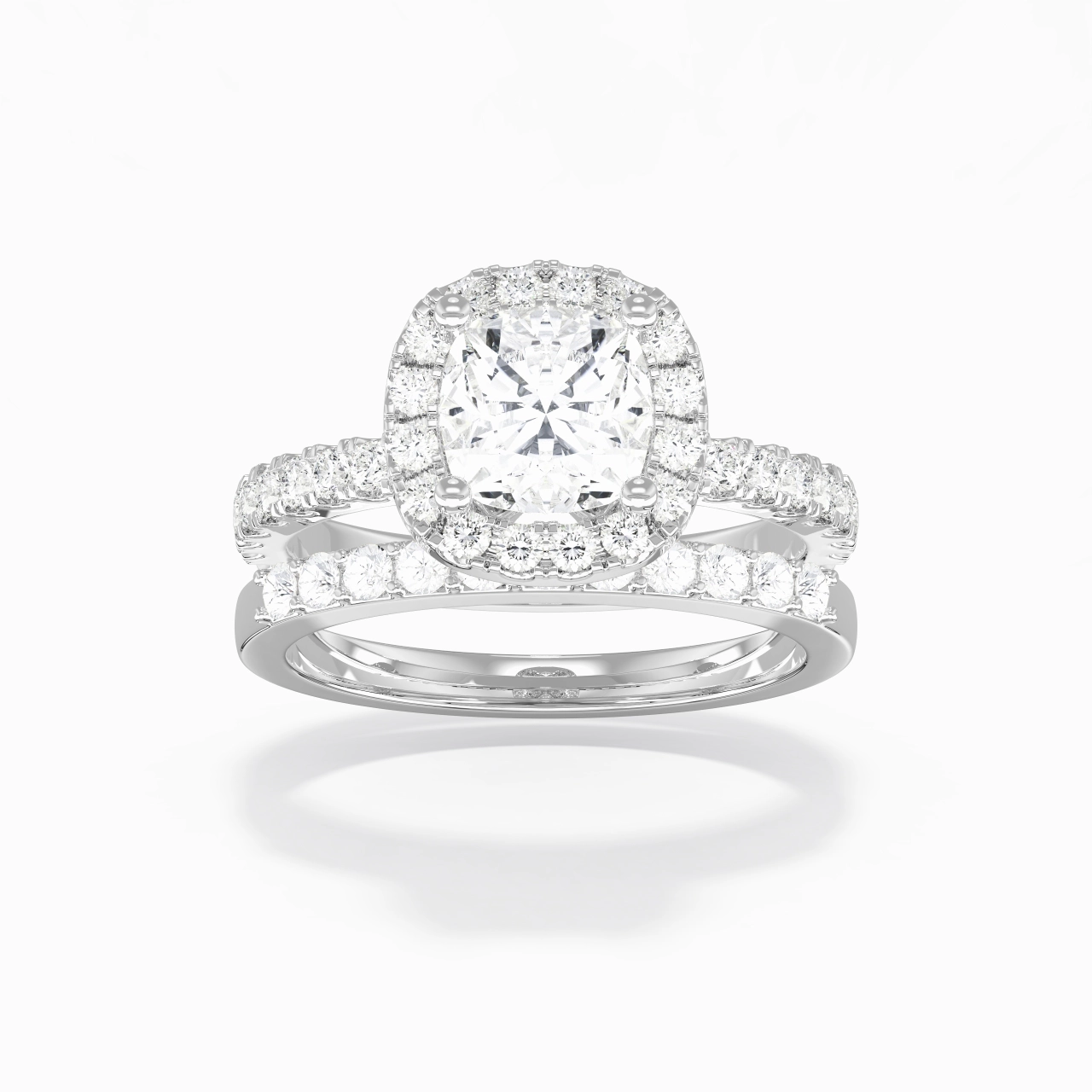 925 Sterling Silver Moissanite Wedding Ring Set