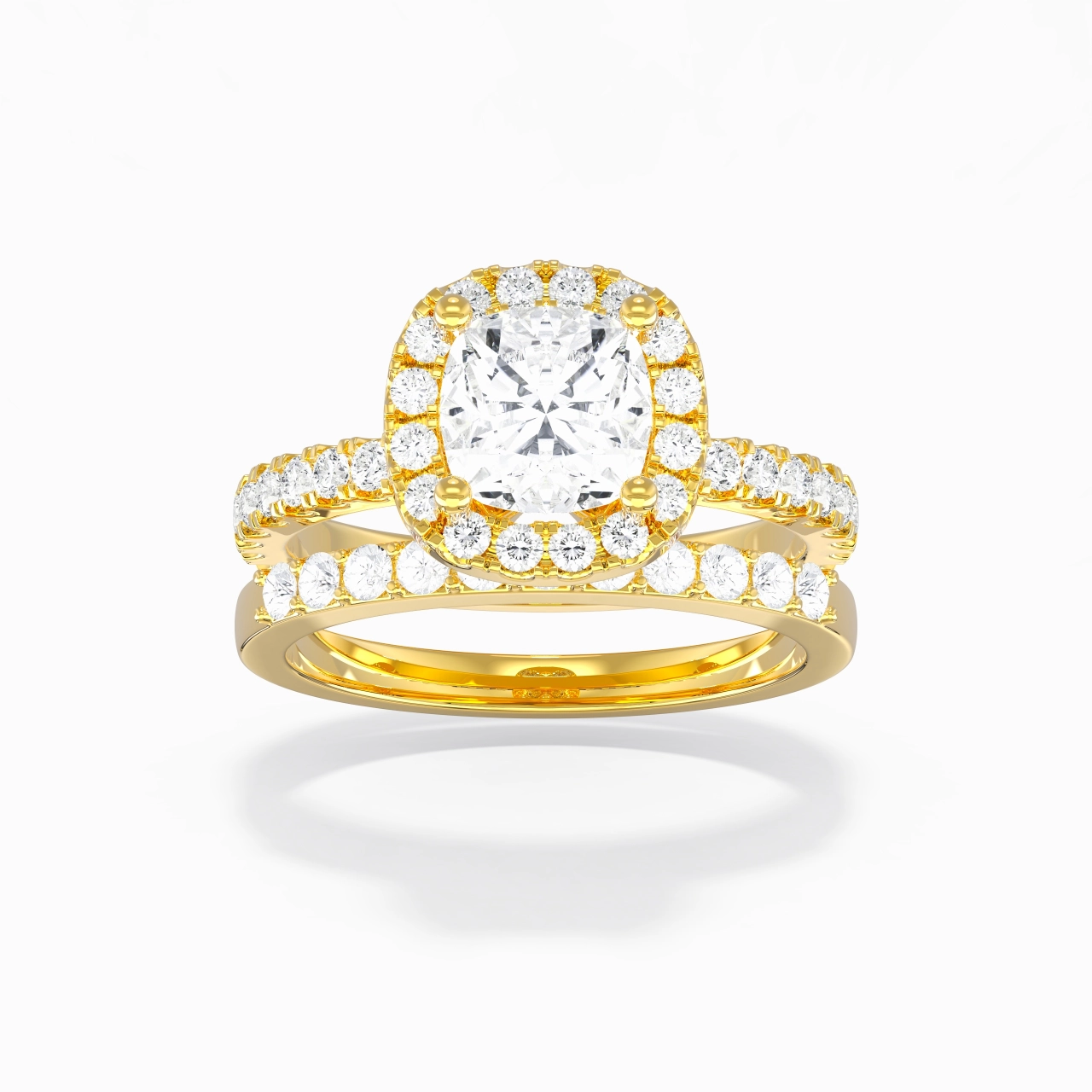 925 Sterling Silver Moissanite Wedding Ring Set