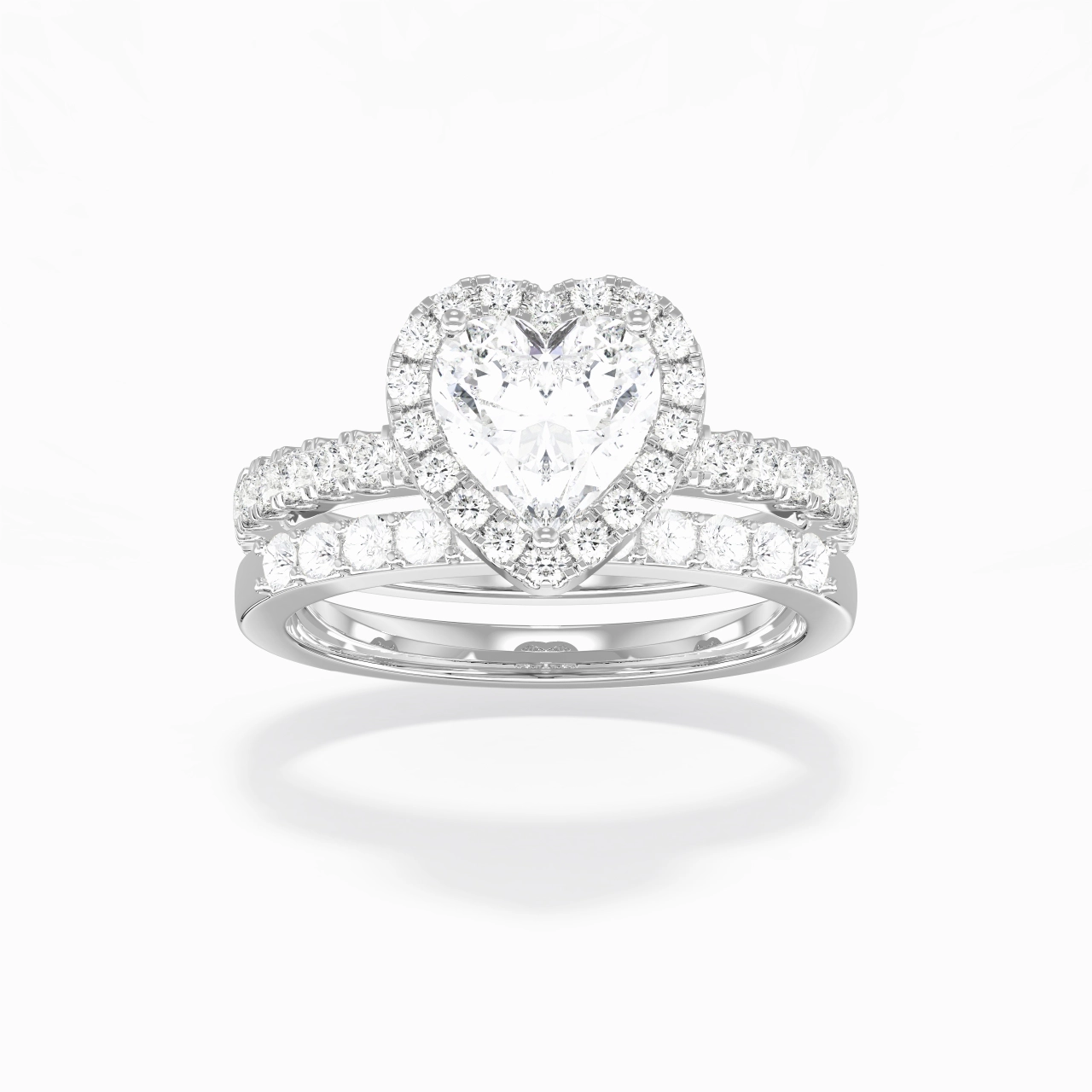 925 Sterling Silver Moissanite Wedding Ring Set