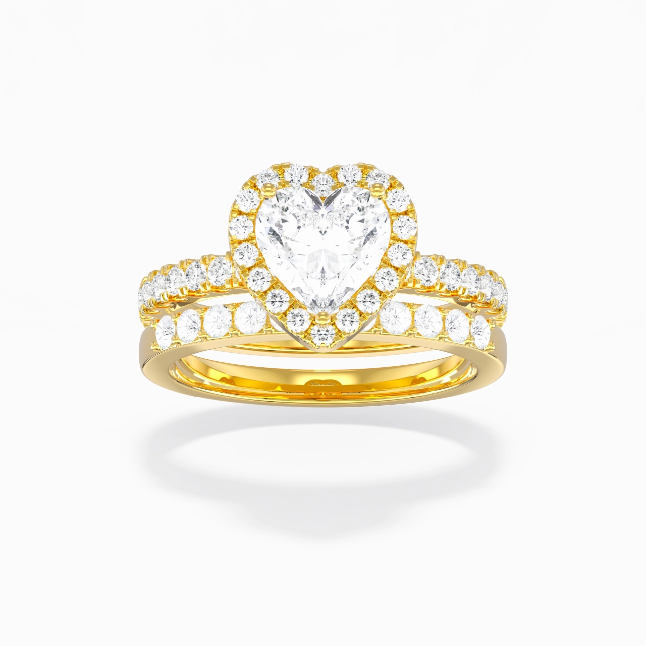 14K Gold Moissanite Wedding Ring Set