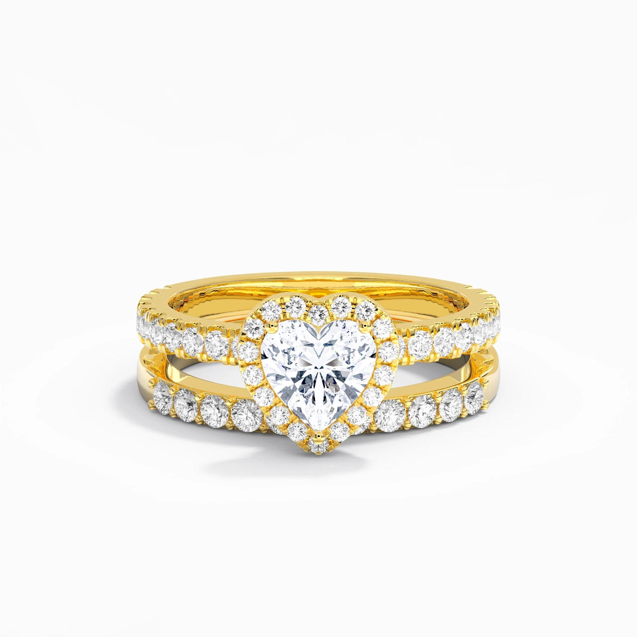 14K Gold Moissanite Wedding Ring Set