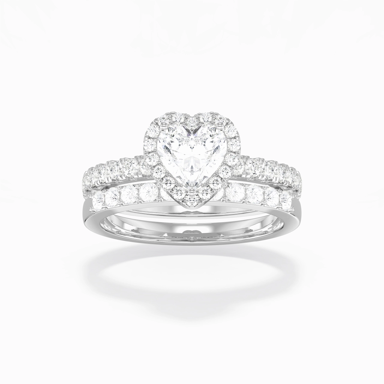 925 Sterling Silver Moissanite Wedding Ring Set