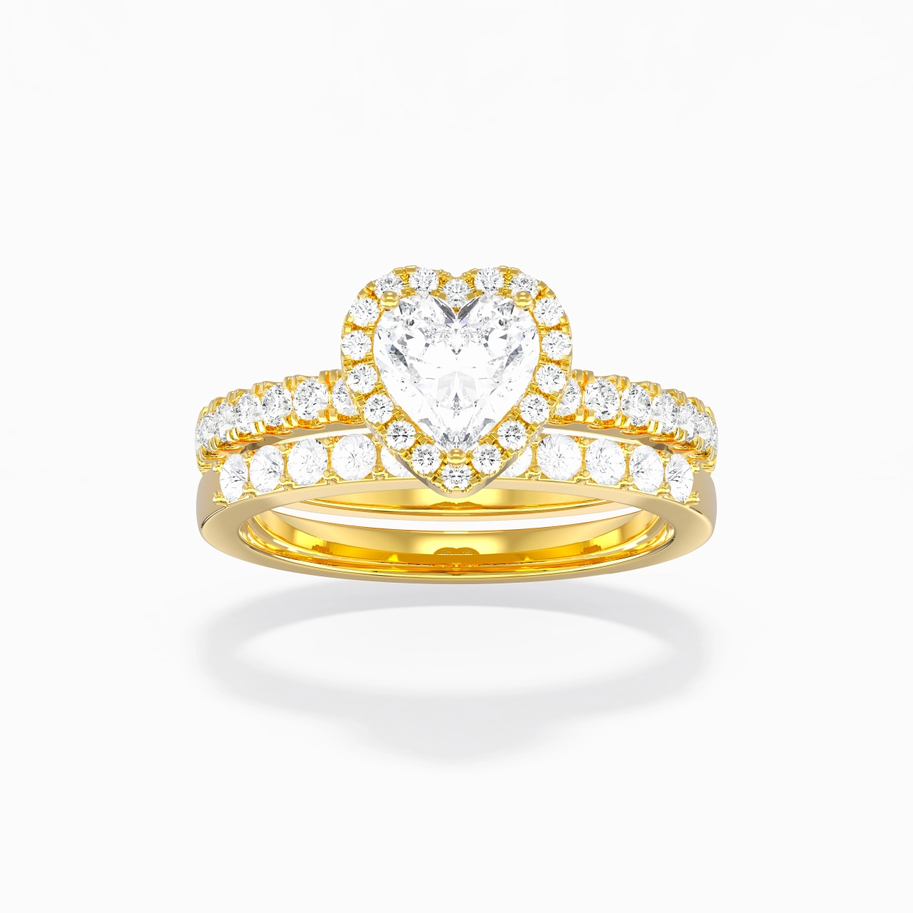 14K Gold Moissanite Wedding Ring Set