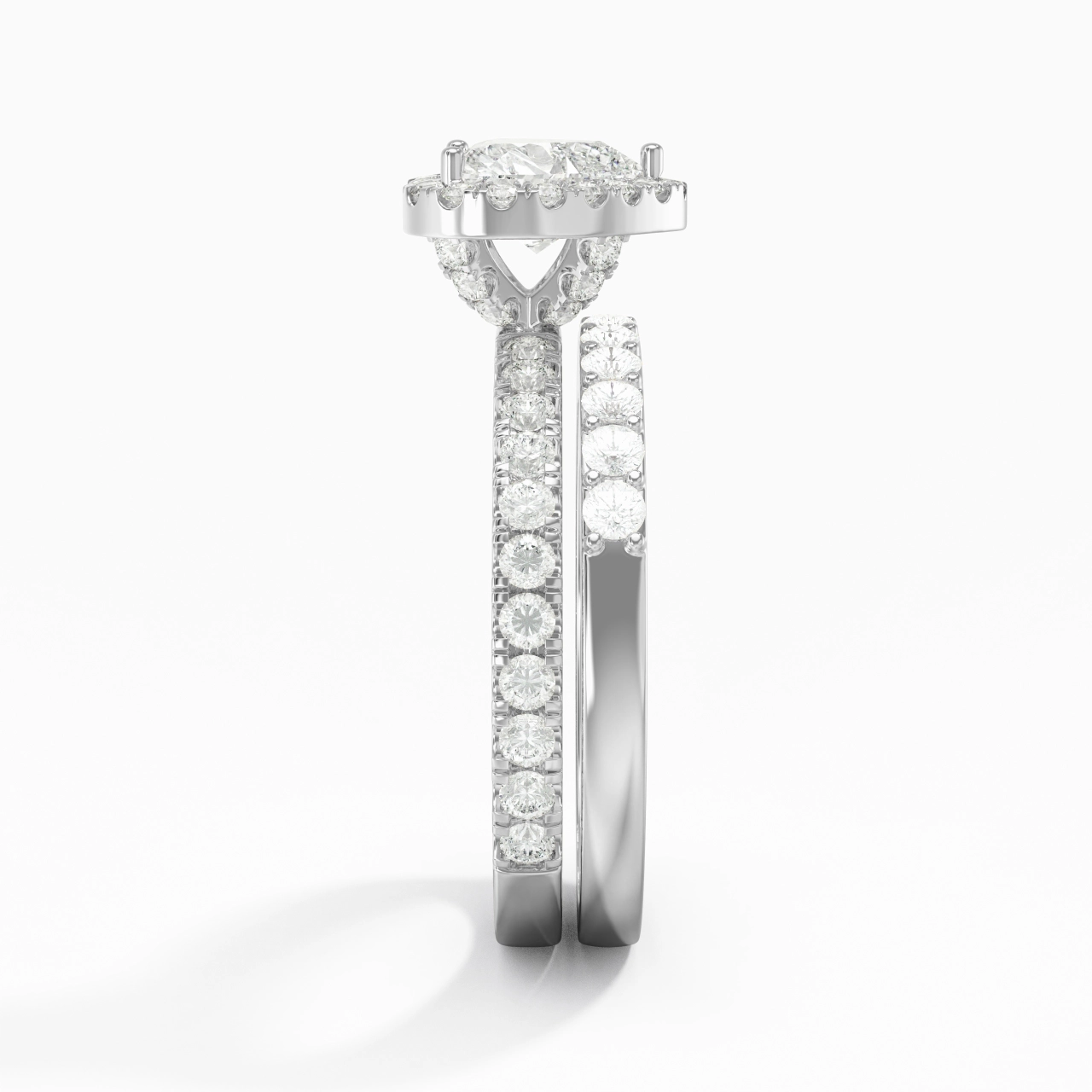 925 Sterling Silver Moissanite Wedding Ring Set