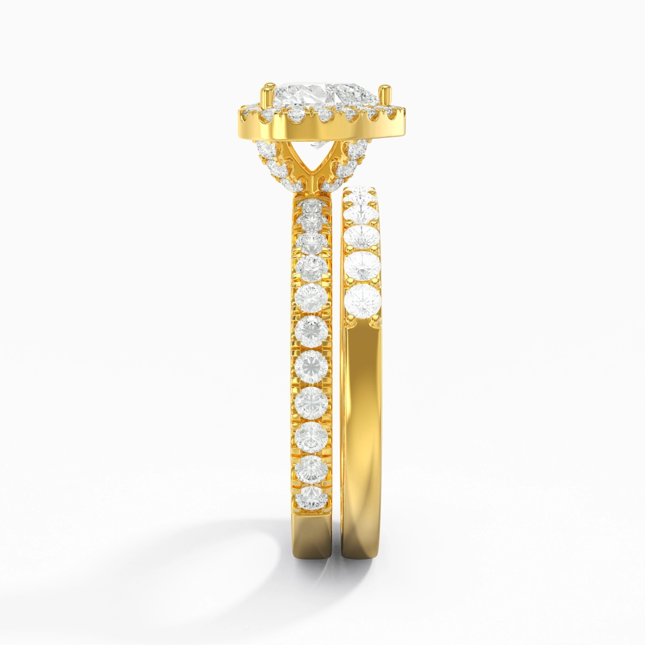14K Gold Moissanite Wedding Ring Set