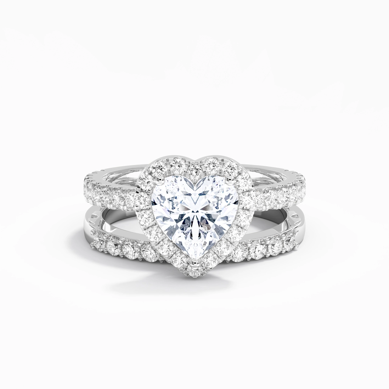 925 Sterling Silver Moissanite Wedding Ring Set