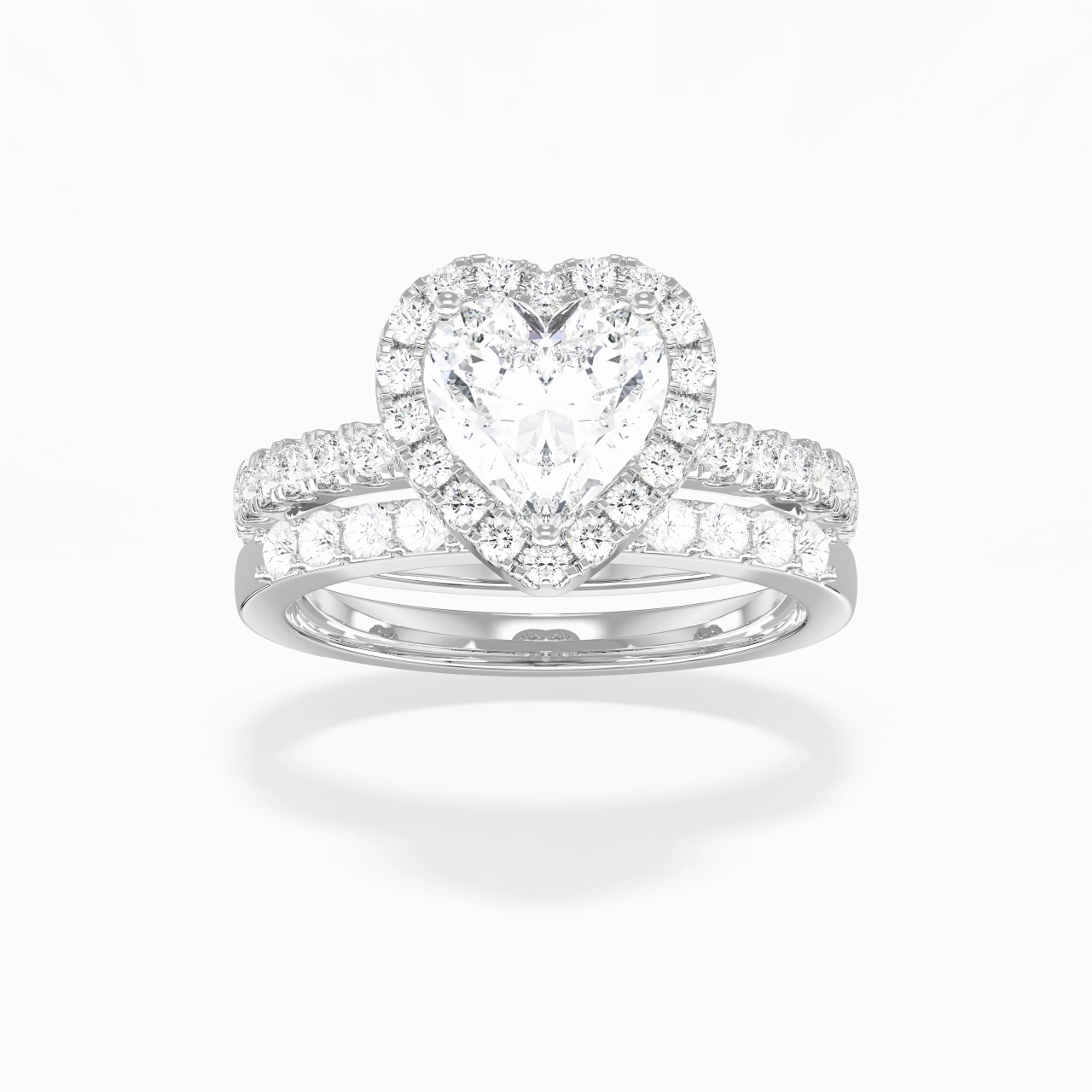 925 Sterling Silver Moissanite Wedding Ring Set