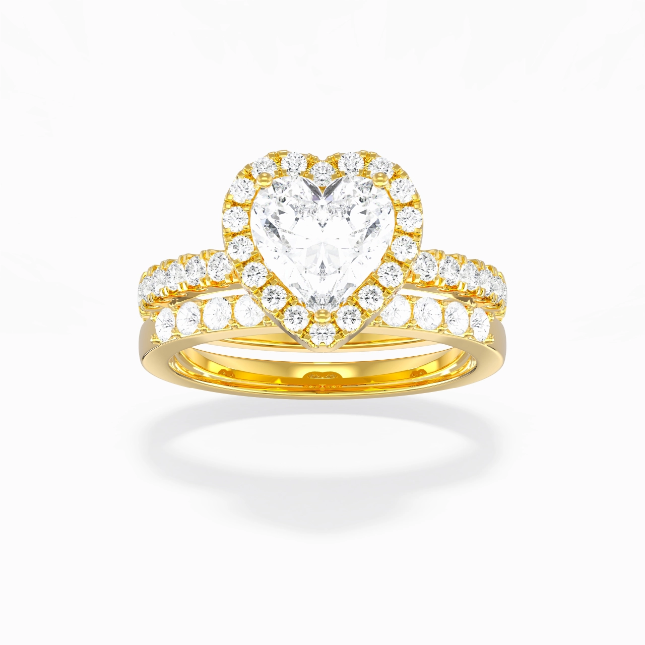 18K Gold Moissanite Wedding Ring Set