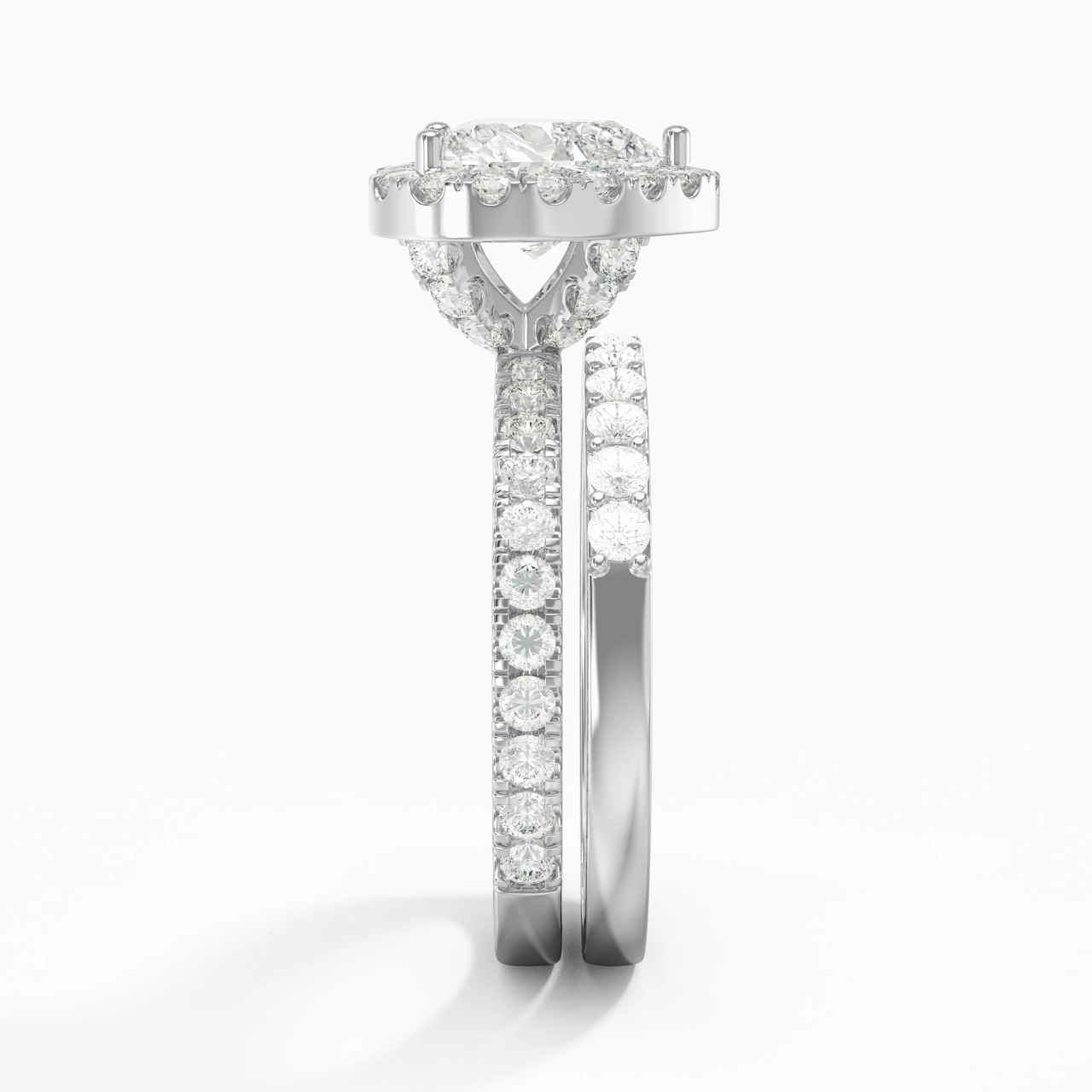 925 Sterling Silver Moissanite Wedding Ring Set