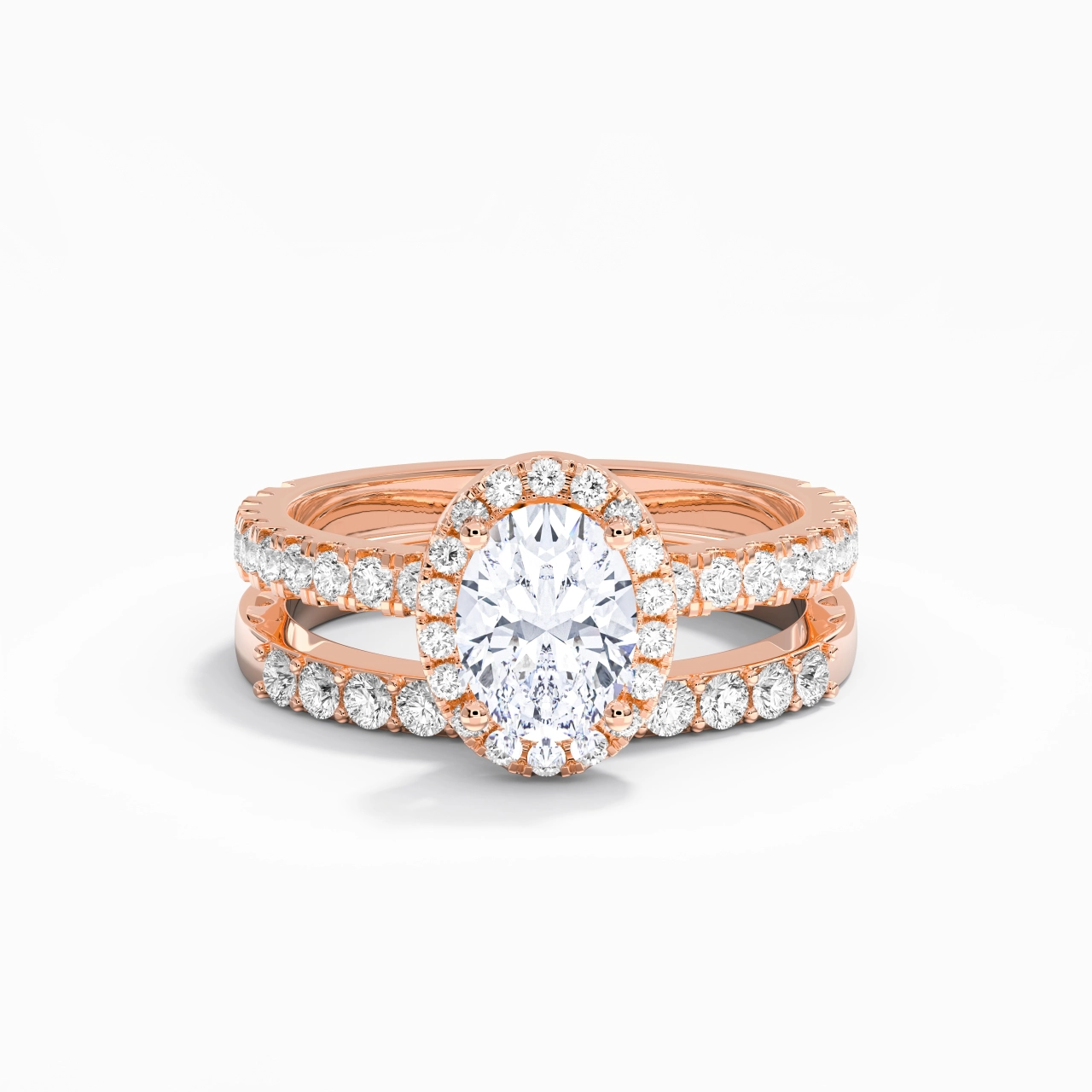 925 Sterling Silver Moissanite Wedding Ring Set