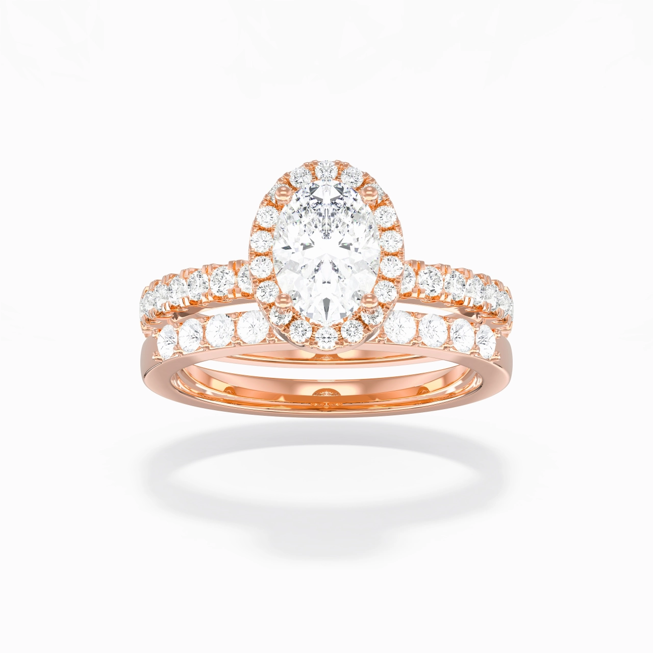 925 Sterling Silver Moissanite Wedding Ring Set