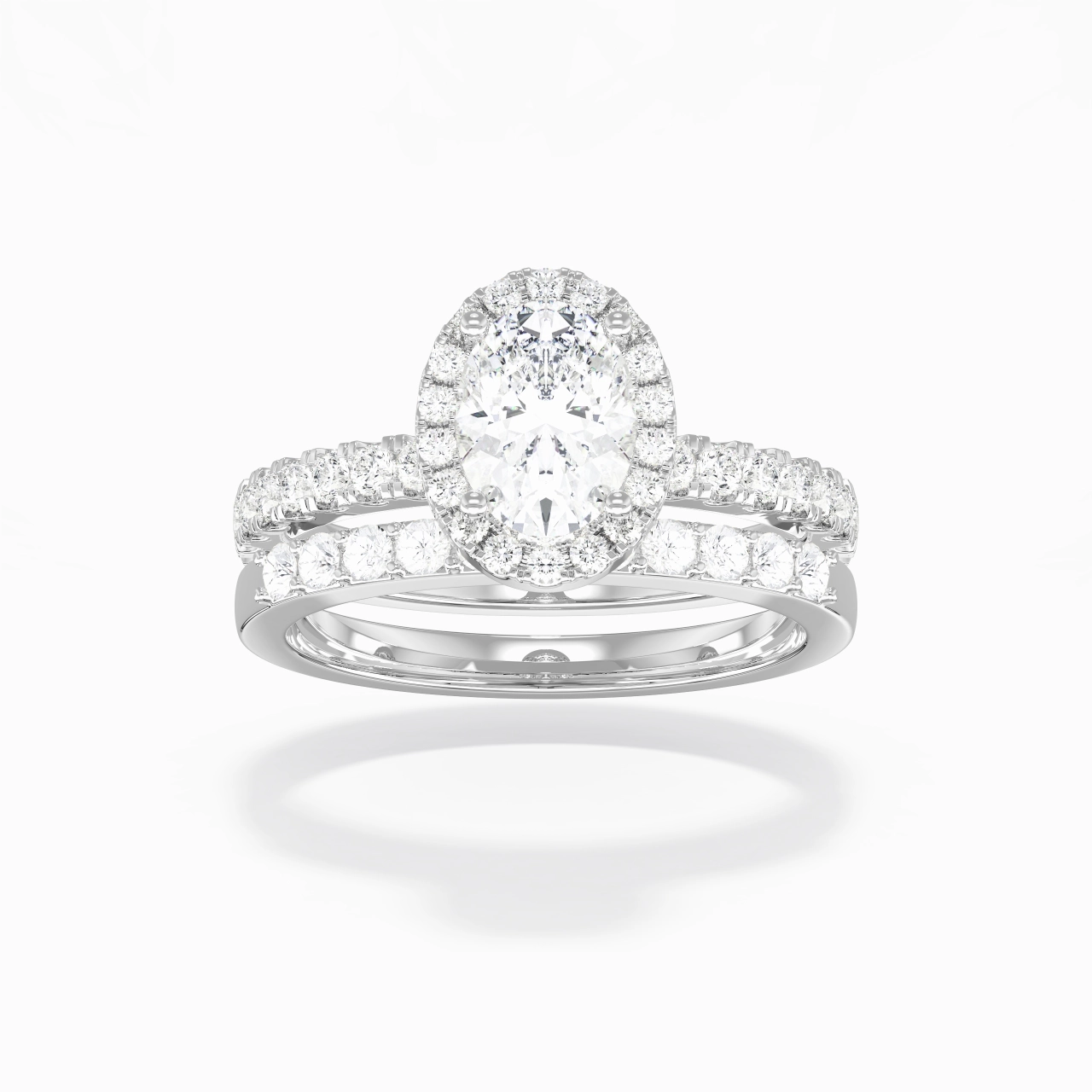 925 Sterling Silver Moissanite Wedding Ring Set