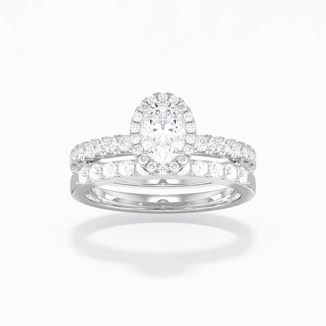 925 Sterling Silver Moissanite Wedding Ring Set