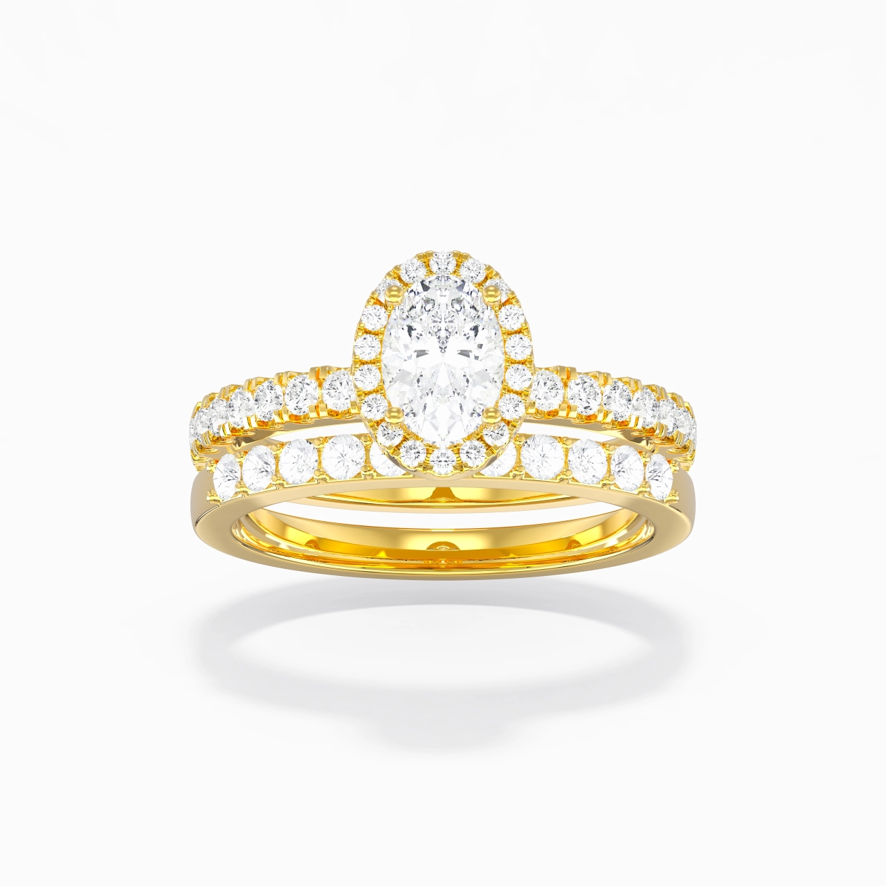 14K Gold Moissanite Wedding Ring Set