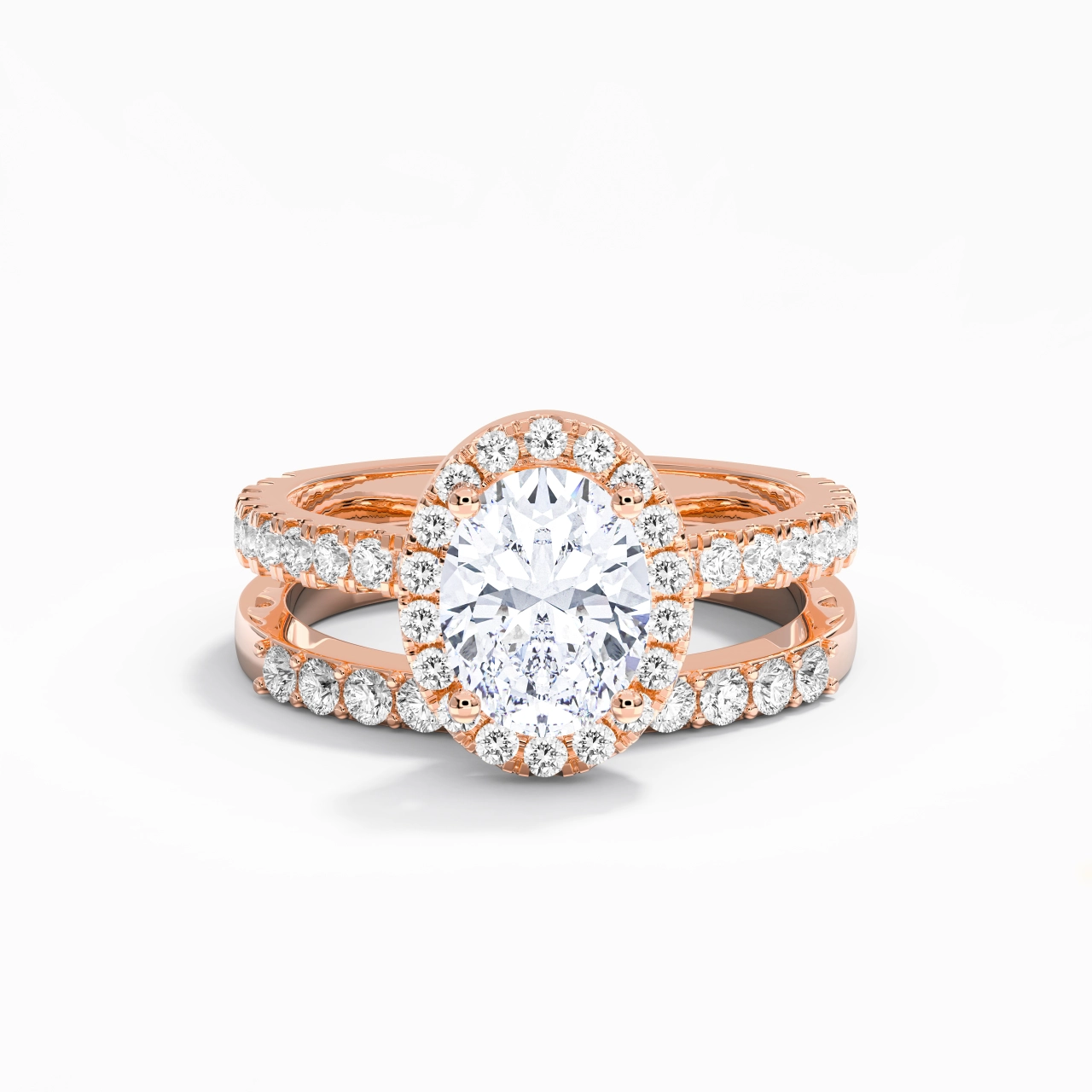 925 Sterling Silver Moissanite Wedding Ring Set