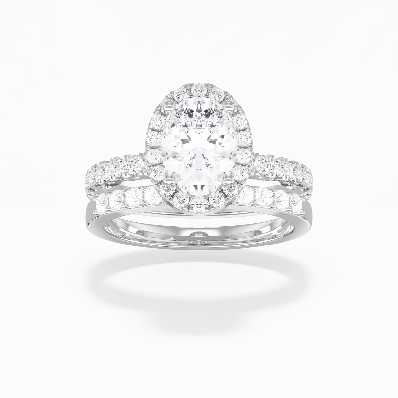925 Sterling Silver Moissanite Wedding Ring Set