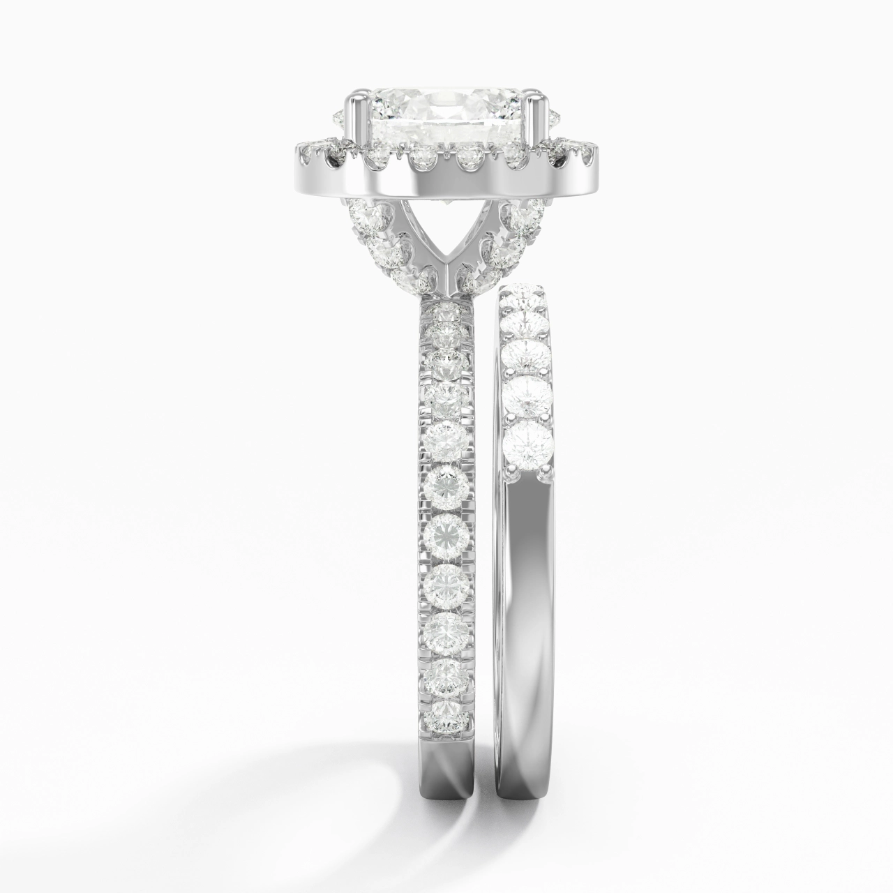 925 Sterling Silver Moissanite Wedding Ring Set