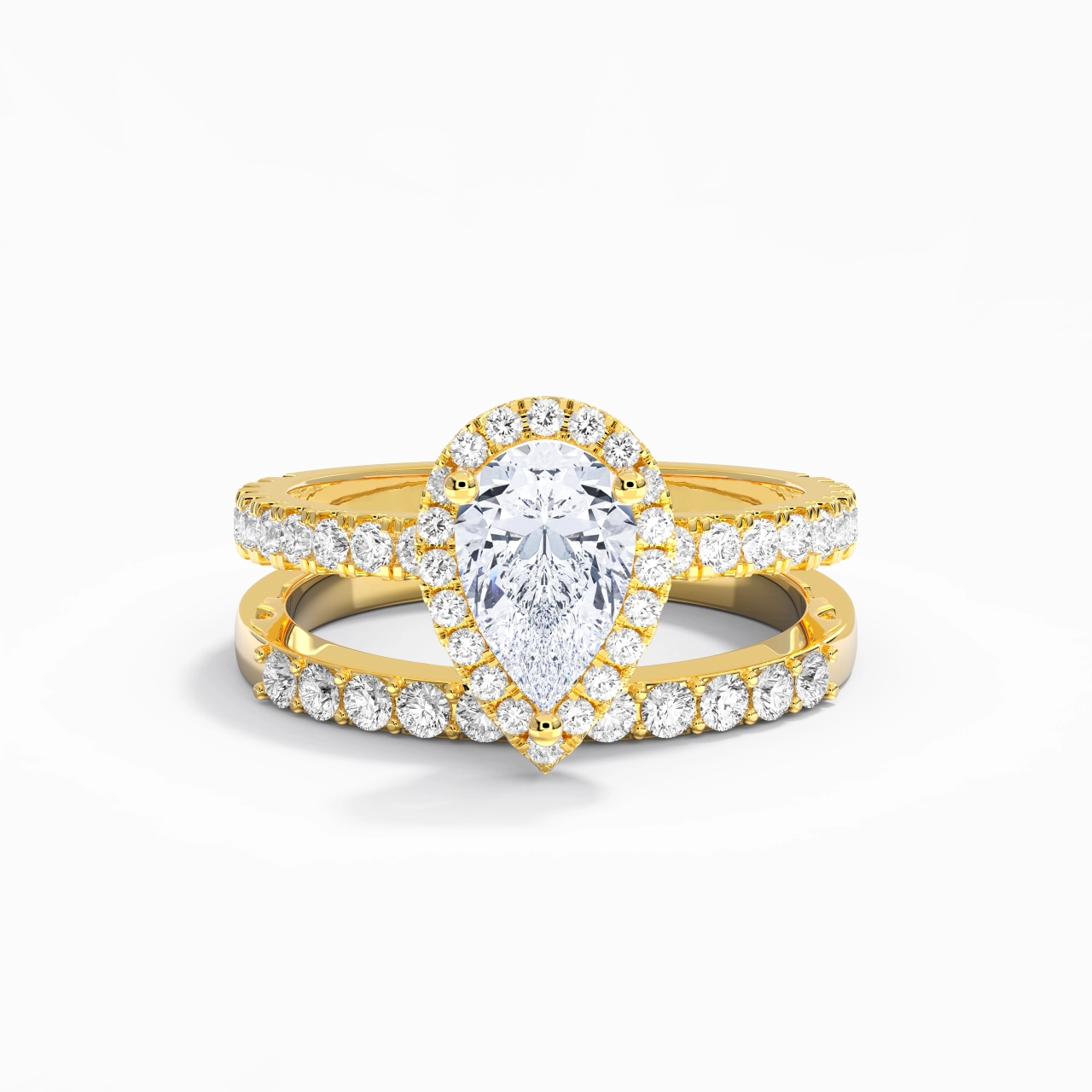 925 Sterling Silver Moissanite Wedding Ring Set