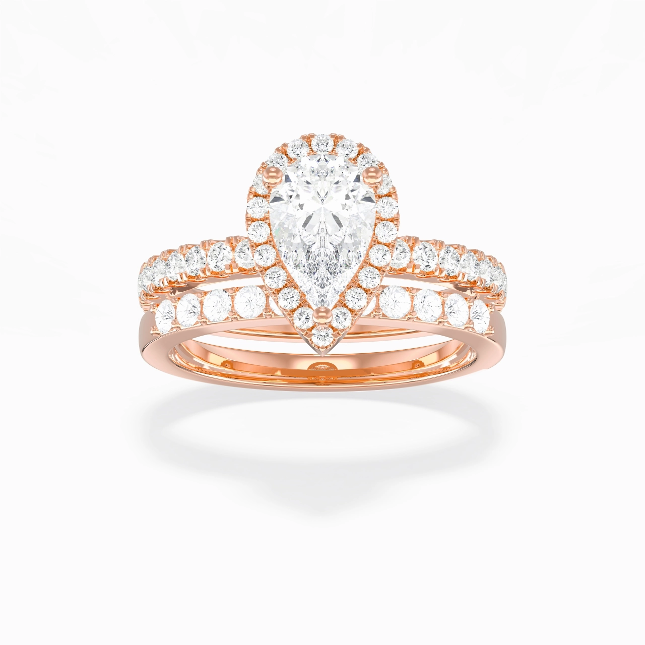 925 Sterling Silver Moissanite Wedding Ring Set