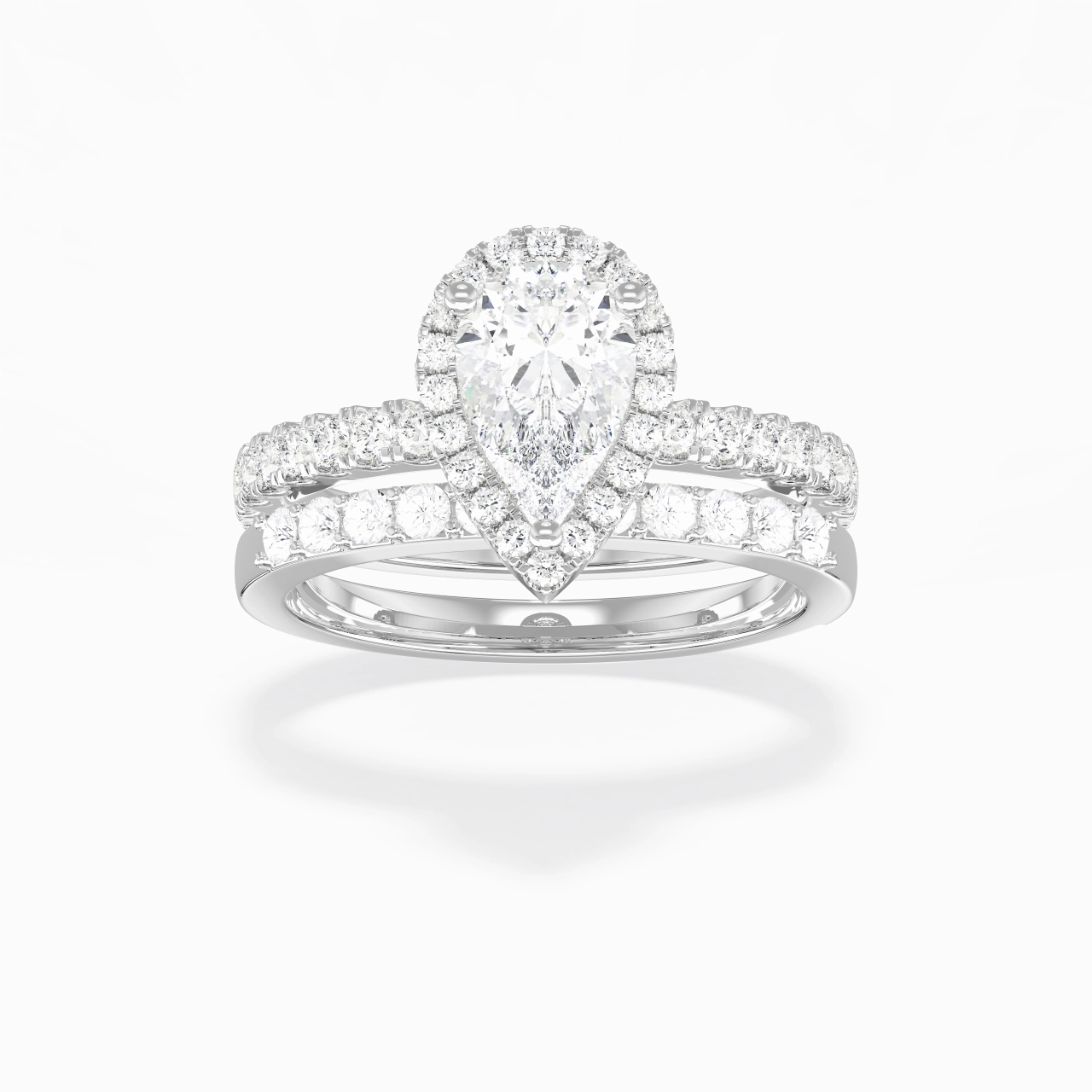 925 Sterling Silver Moissanite Wedding Ring Set
