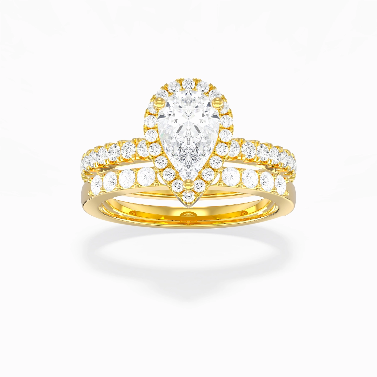 925 Sterling Silver Moissanite Wedding Ring Set