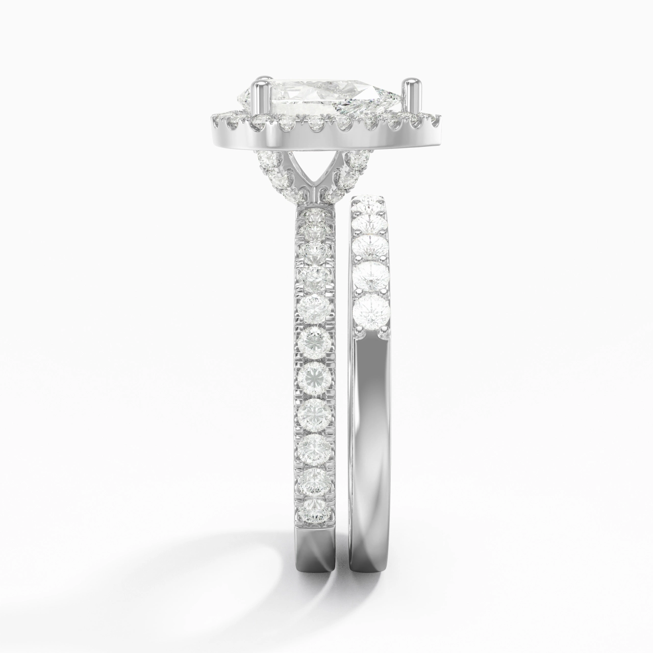 925 Sterling Silver Moissanite Wedding Ring Set