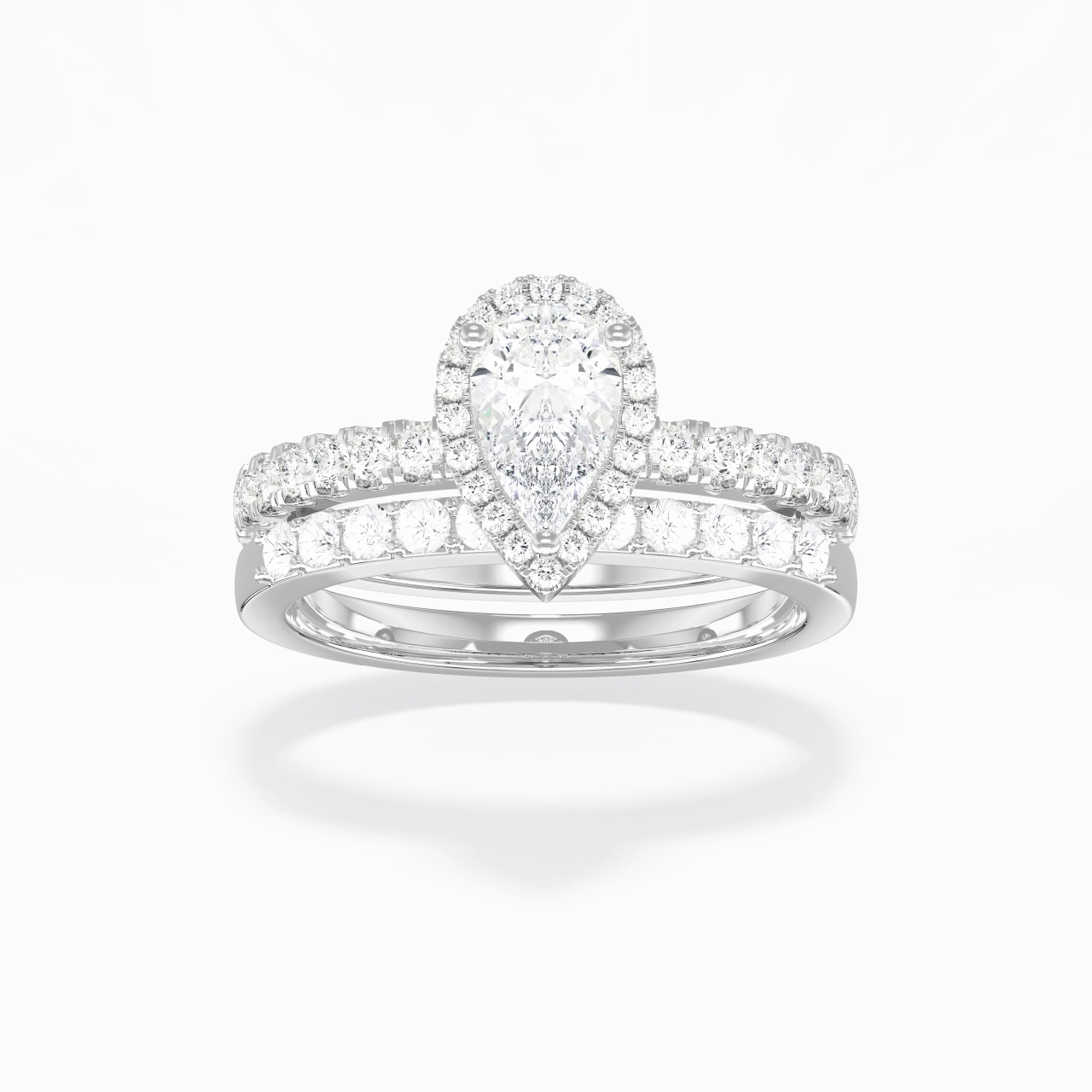 925 Sterling Silver Moissanite Wedding Ring Set
