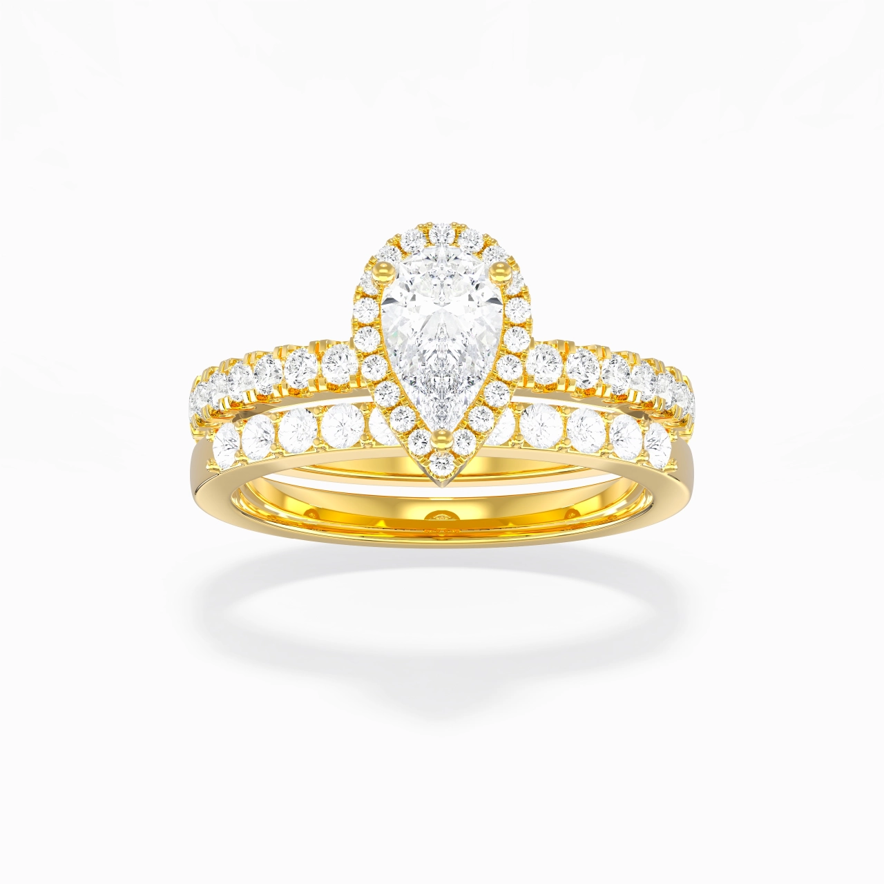 14K Gold Moissanite Wedding Ring Set