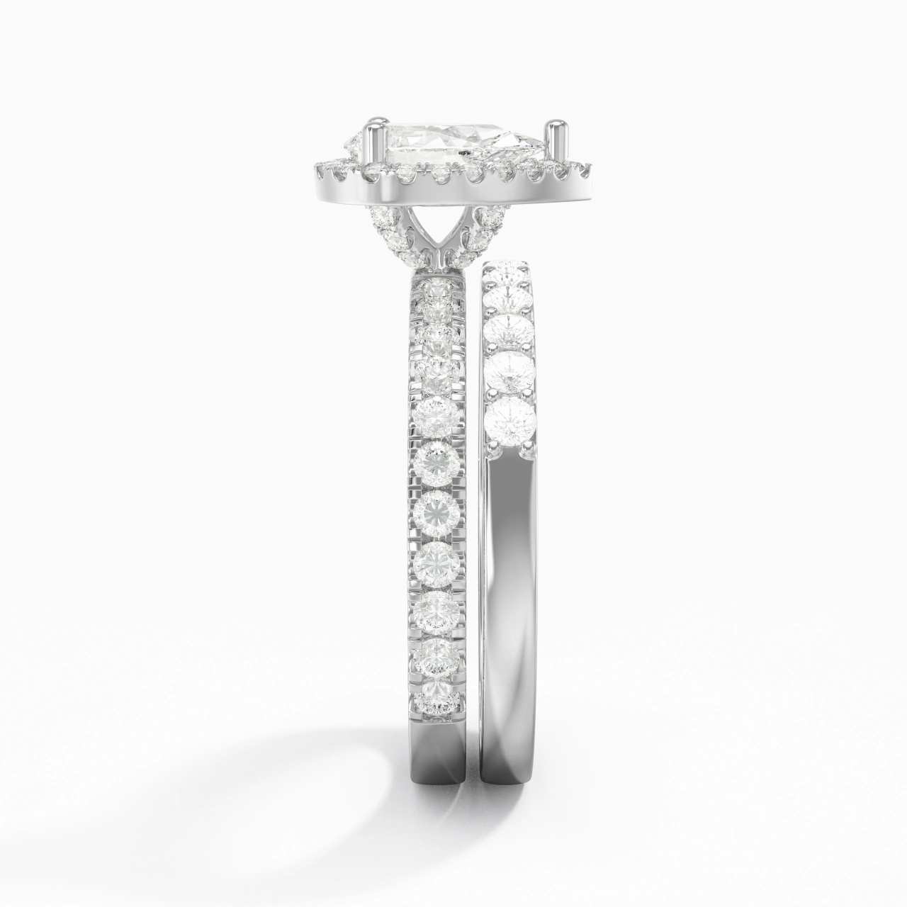 925 Sterling Silver Moissanite Wedding Ring Set