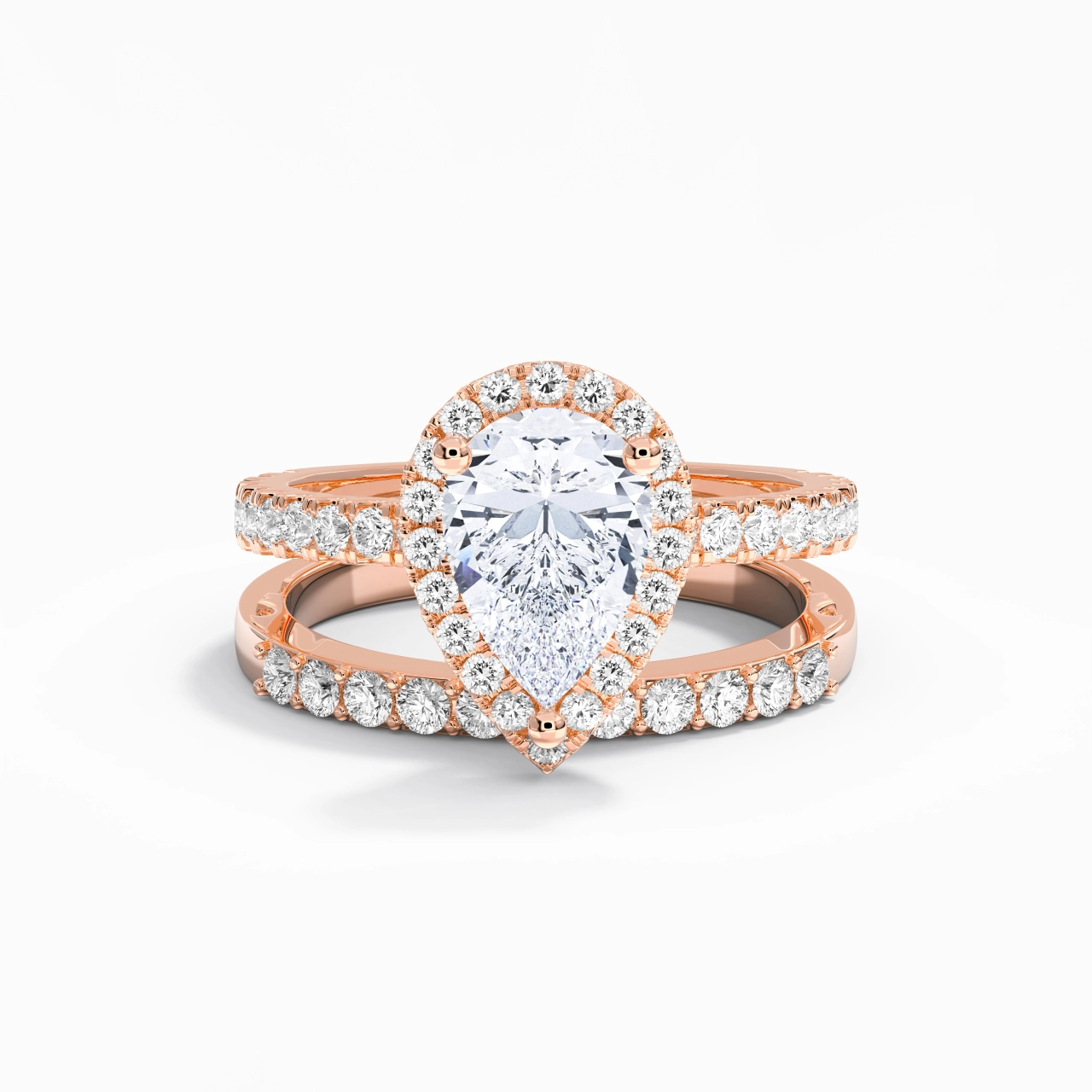 925 Sterling Silver Moissanite Wedding Ring Set