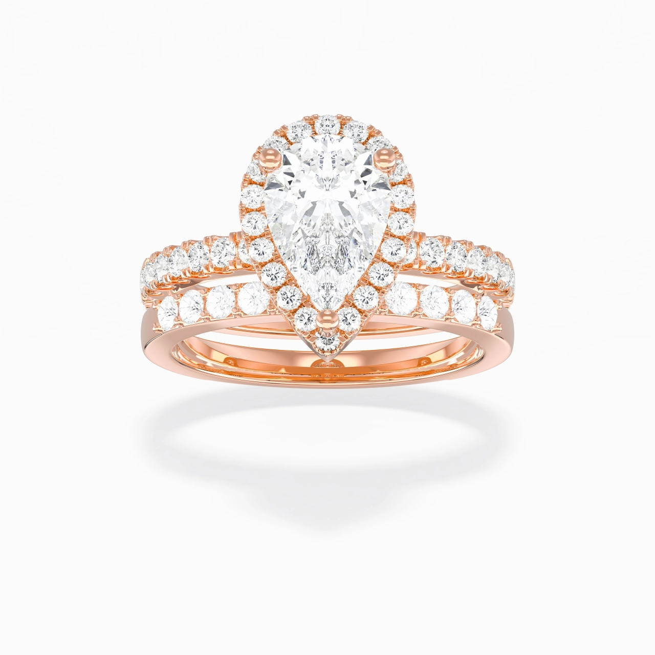 925 Sterling Silver Moissanite Wedding Ring Set