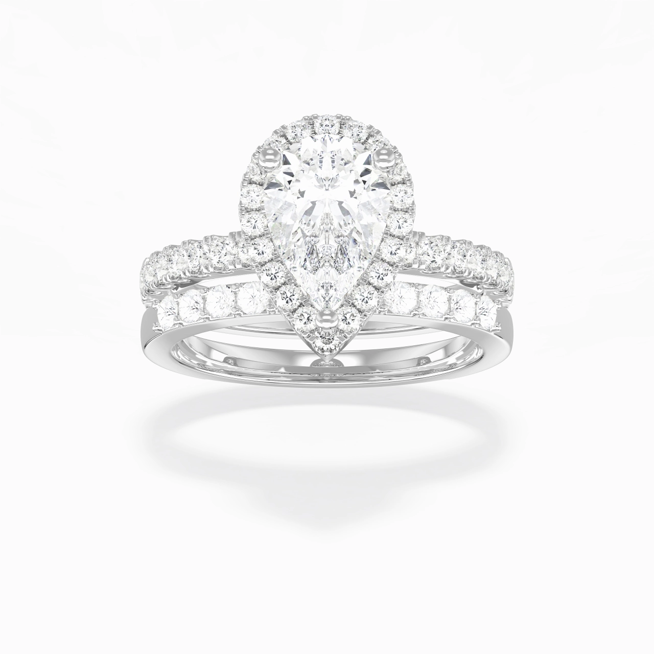 925 Sterling Silver Moissanite Wedding Ring Set