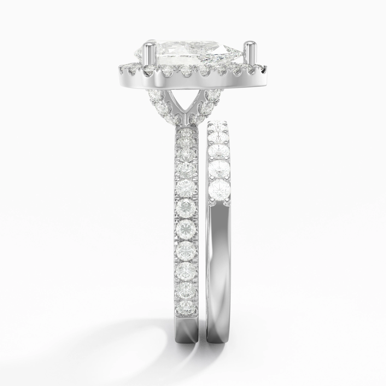925 Sterling Silver Moissanite Wedding Ring Set