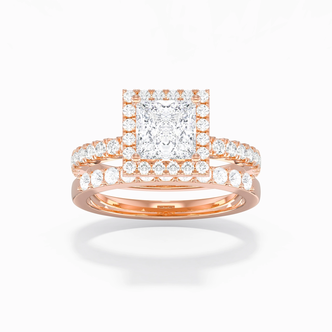 925 Sterling Silver Moissanite Wedding Ring Set