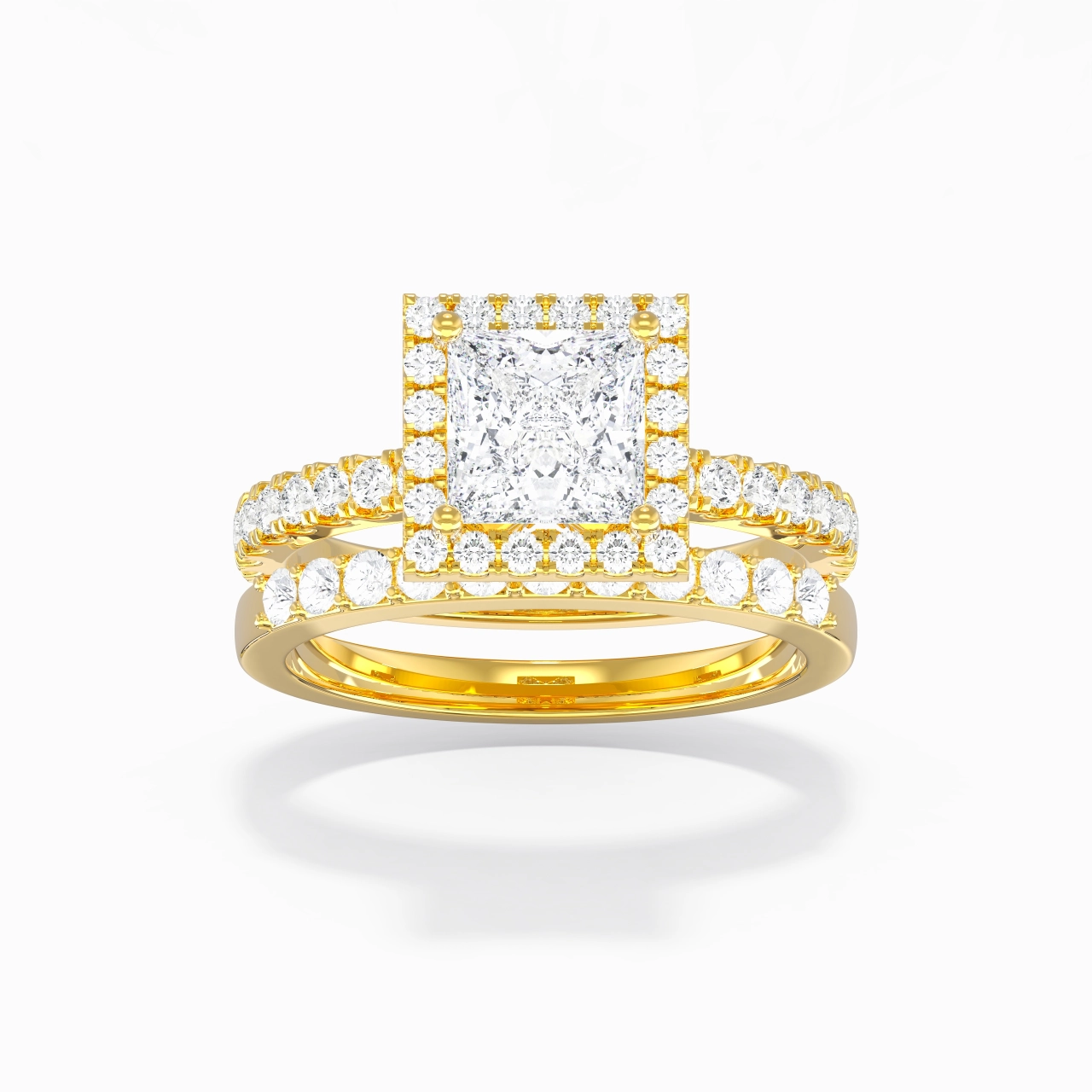 925 Sterling Silver Moissanite Wedding Ring Set