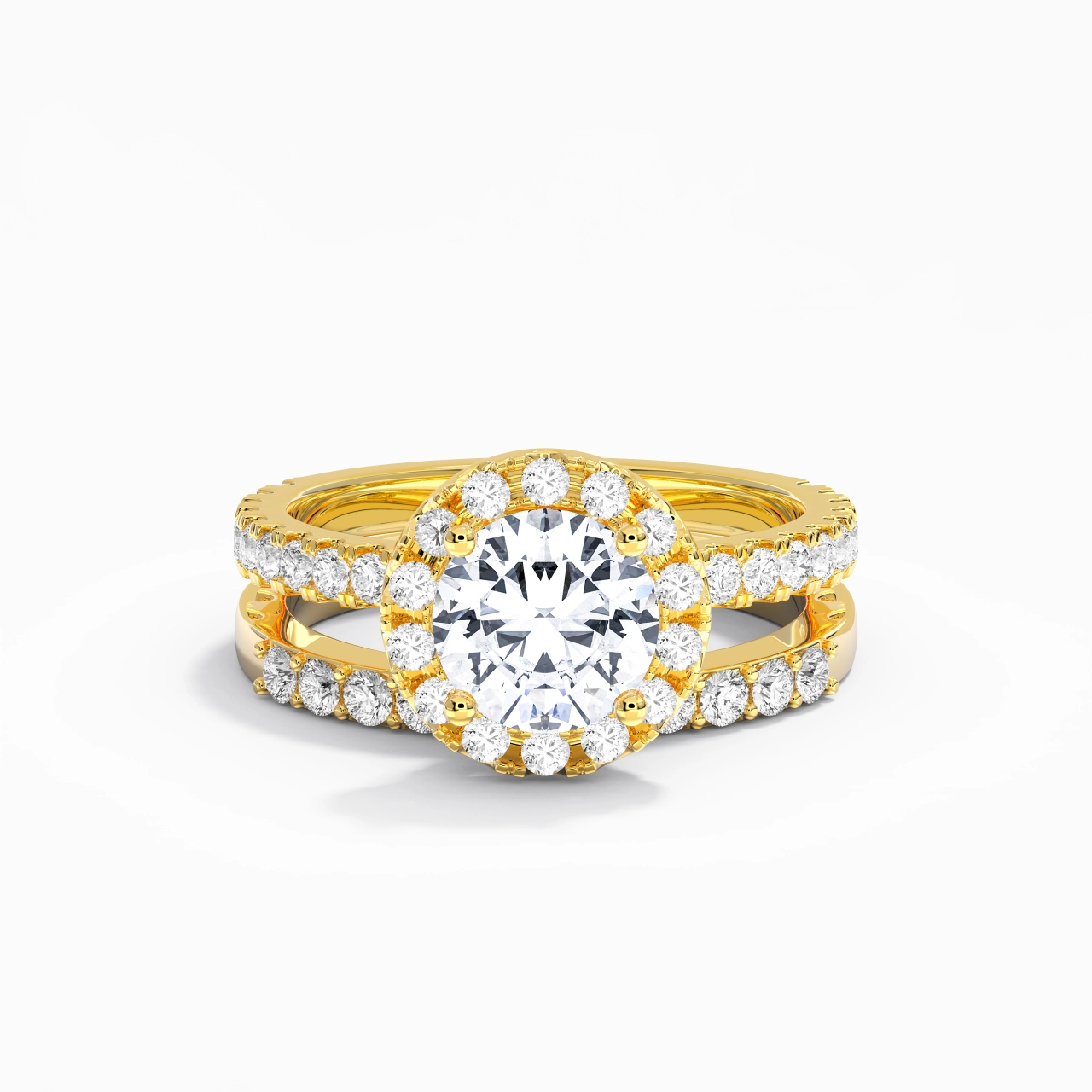 14K Gold Moissanite Wedding Ring Set