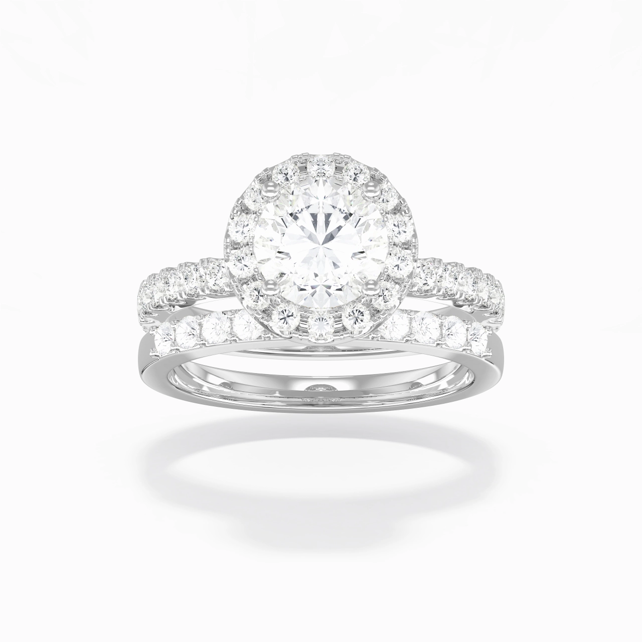 925 Sterling Silver Moissanite Wedding Ring Set