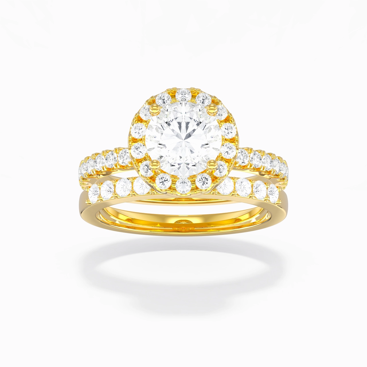 14K Gold Moissanite Wedding Ring Set