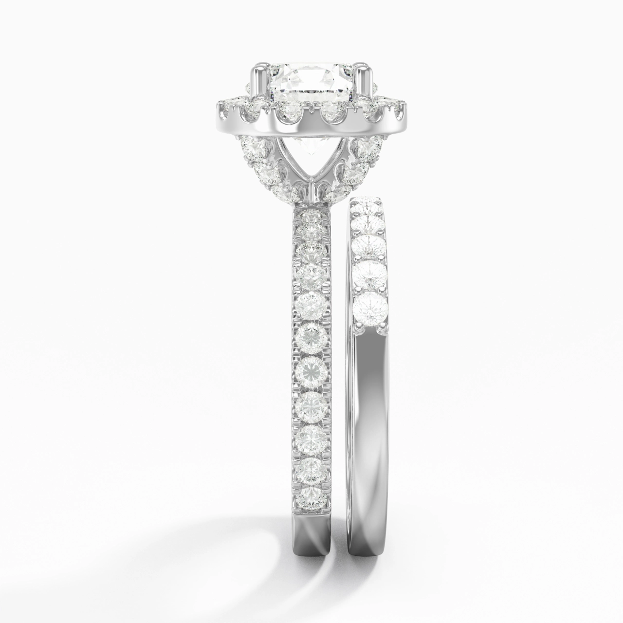925 Sterling Silver Moissanite Wedding Ring Set
