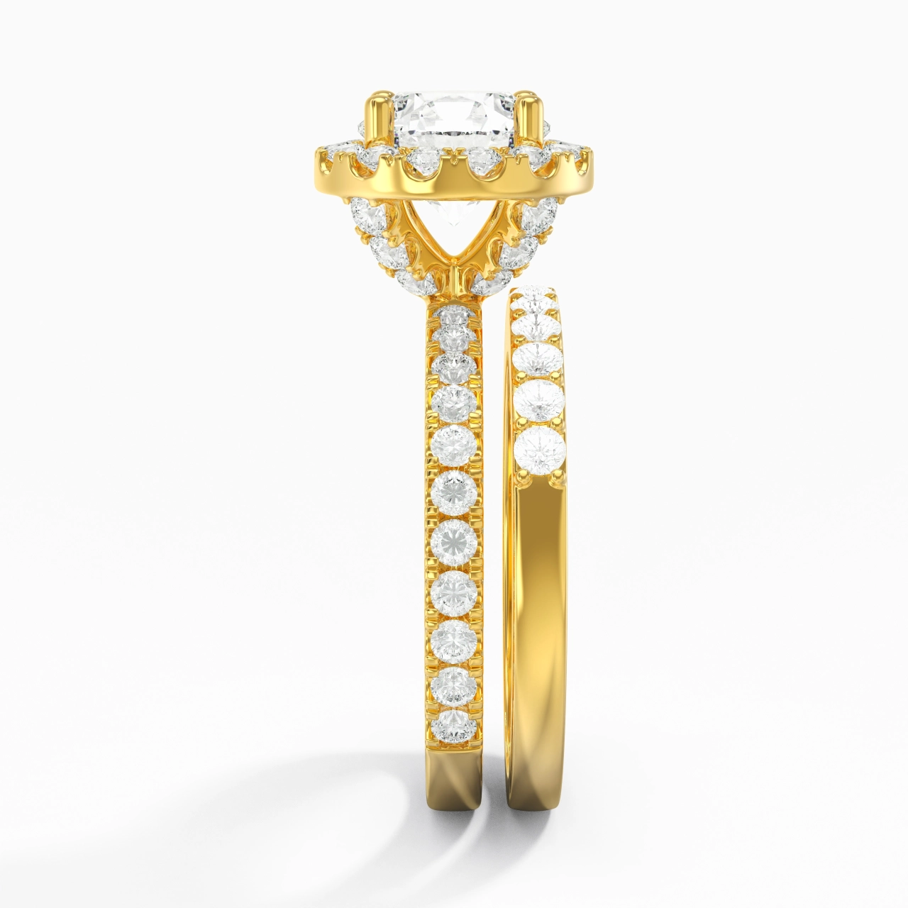 14K Gold Moissanite Wedding Ring Set