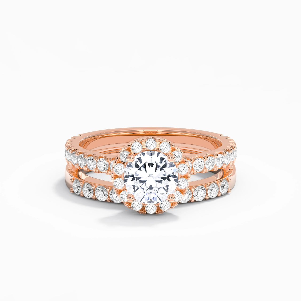 925 Sterling Silver Moissanite Wedding Ring Set