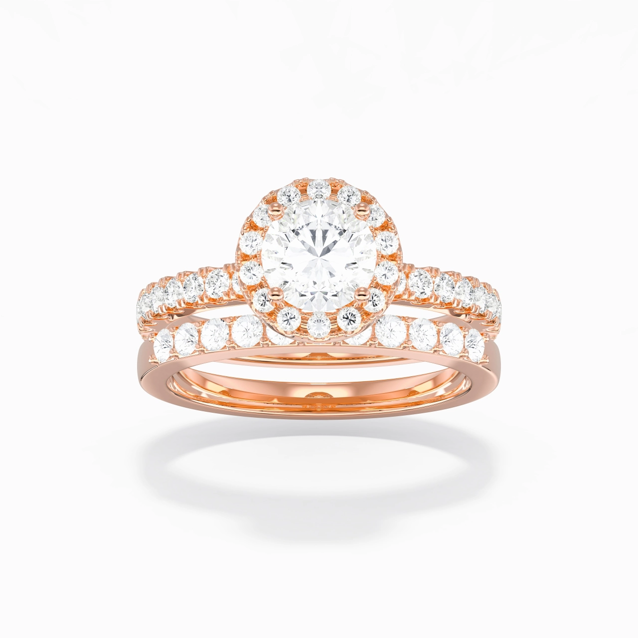 925 Sterling Silver Moissanite Wedding Ring Set