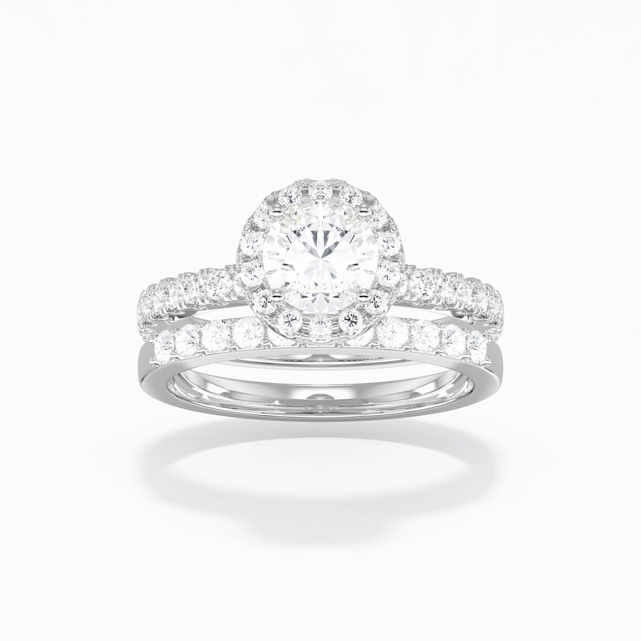 925 Sterling Silver Moissanite Wedding Ring Set